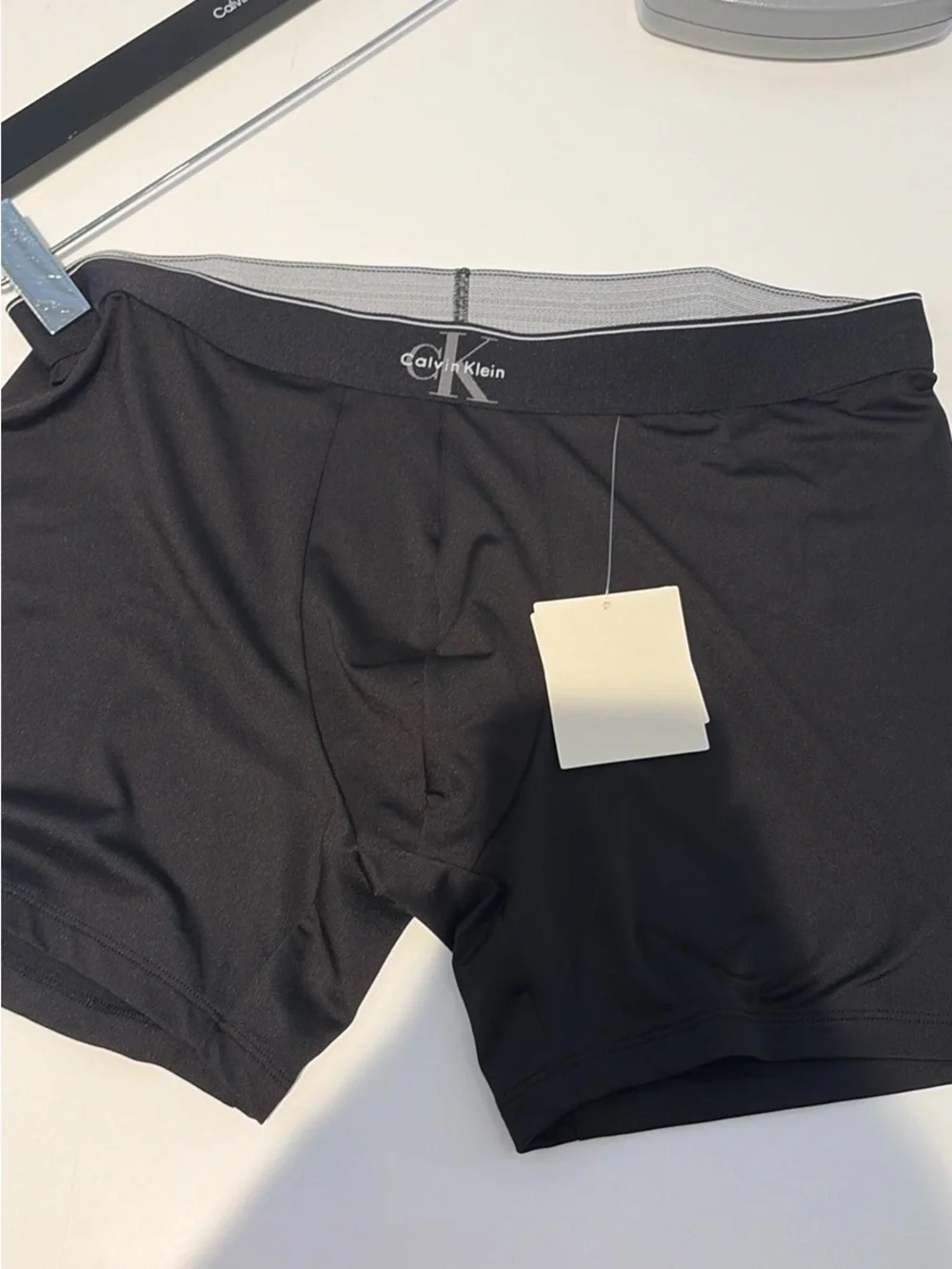 Calvin Klein black plain Stretch Boxer Briefs with Logo Waistband new